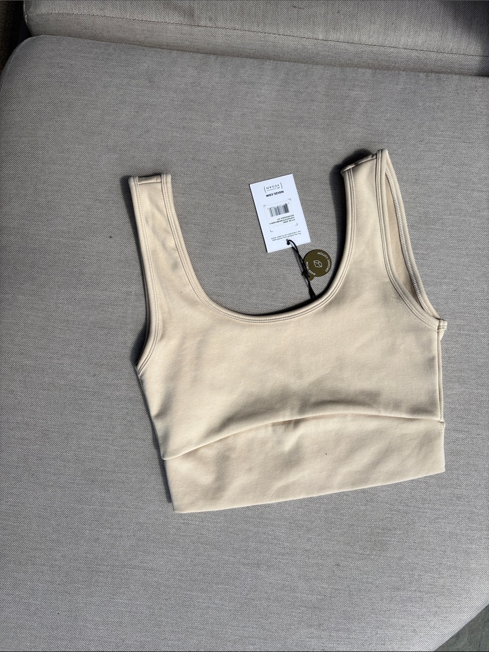Noize Beige Scoop Neck Crop Tank